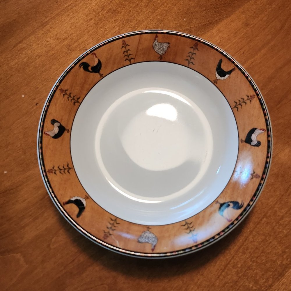 Warren Kimble Sakura Country Quartet "Chicken" Bowl 7 1/2" Diameter